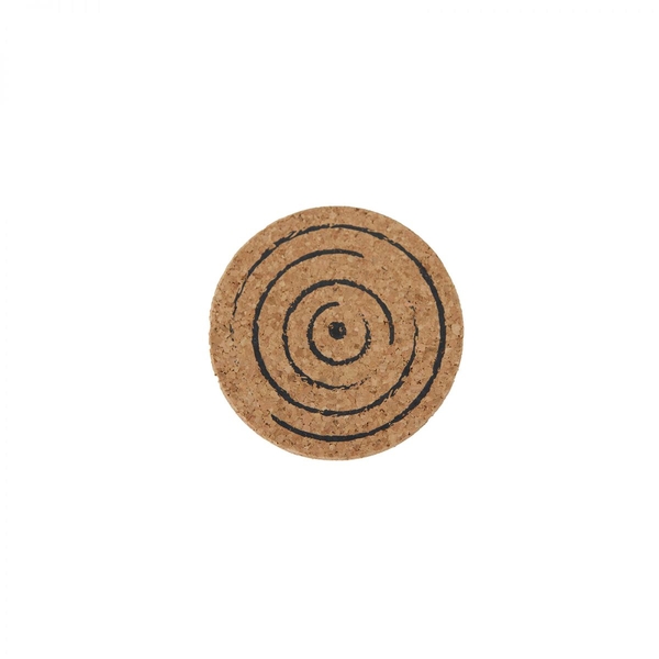Cork Coaster - Spiral Grey