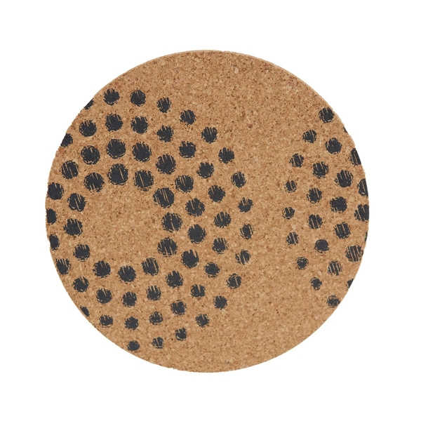 Cork Table Mat - Dots Grey